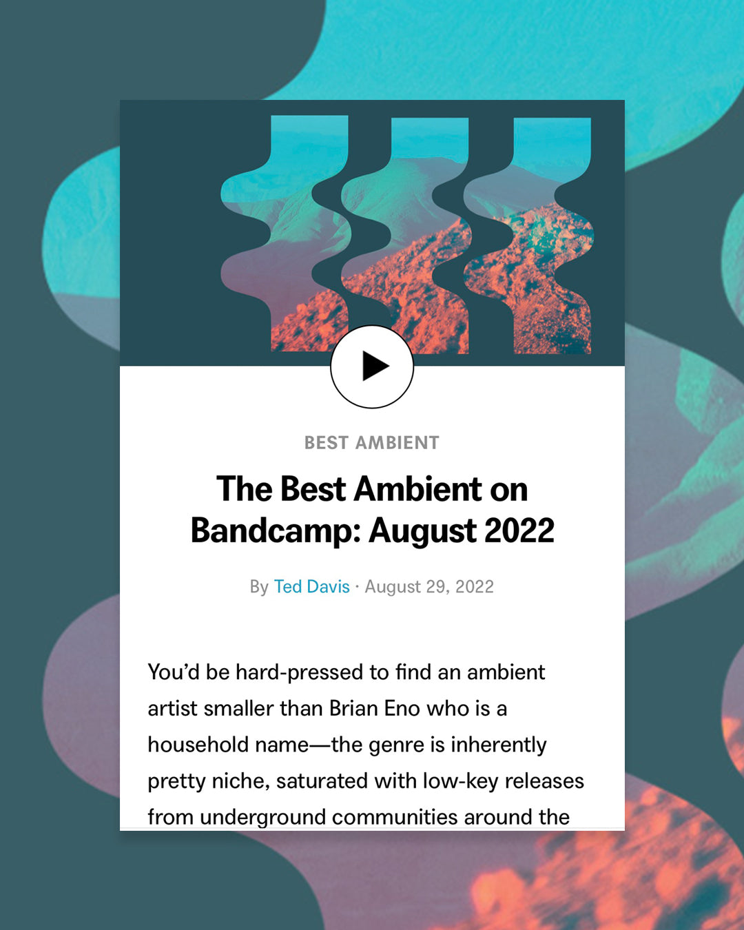 Arthur King Included in Best Ambient on Bandcamp: August 2022