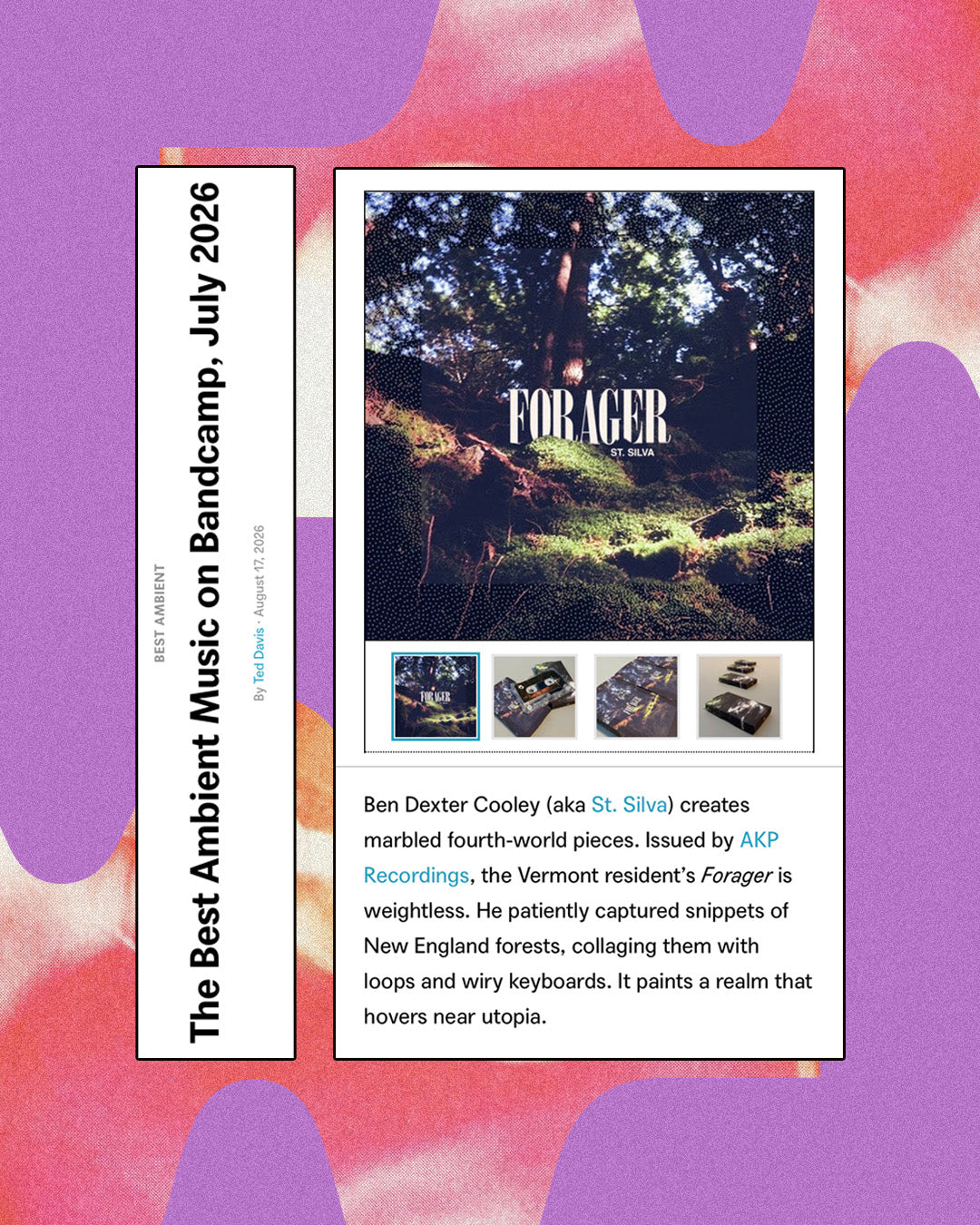 Forager Named 'Best Ambient Music on Bandcamp' July 2026